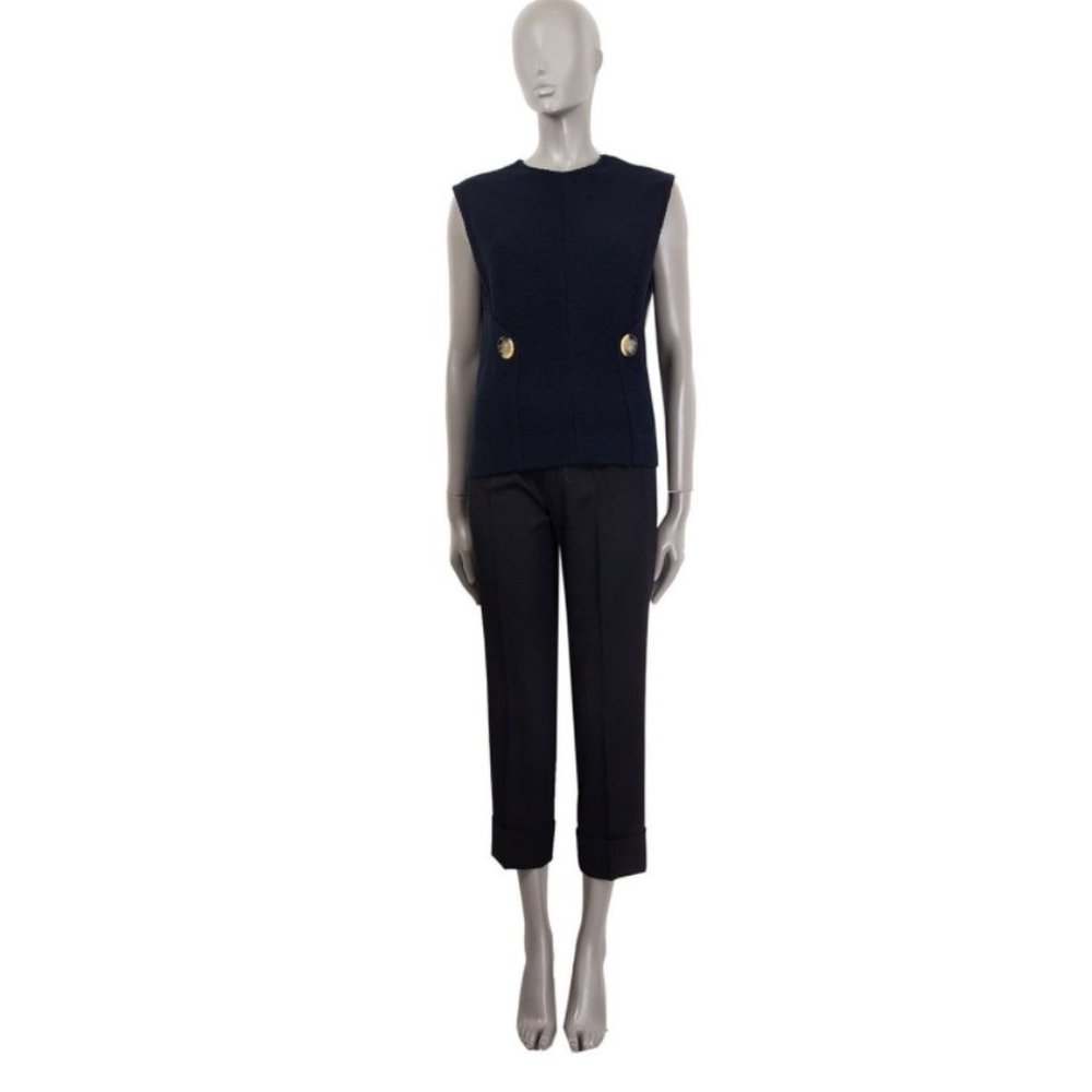 Victoria Beckham Textured Knit Sleeveless Vest Top - Size 2 US